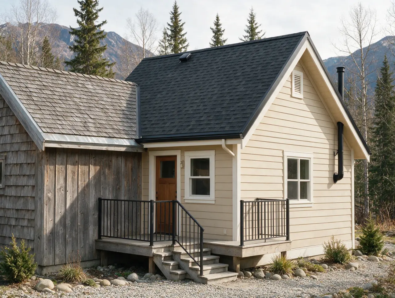 Illustrative residential addition with framing under construction