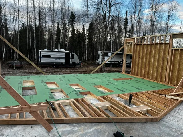 Roof rafters viewed from inside a framed home