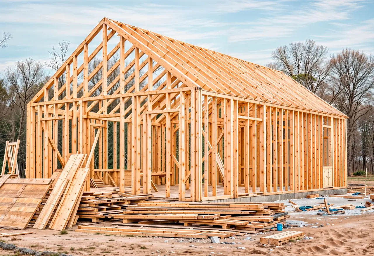Illustrative new residential construction site