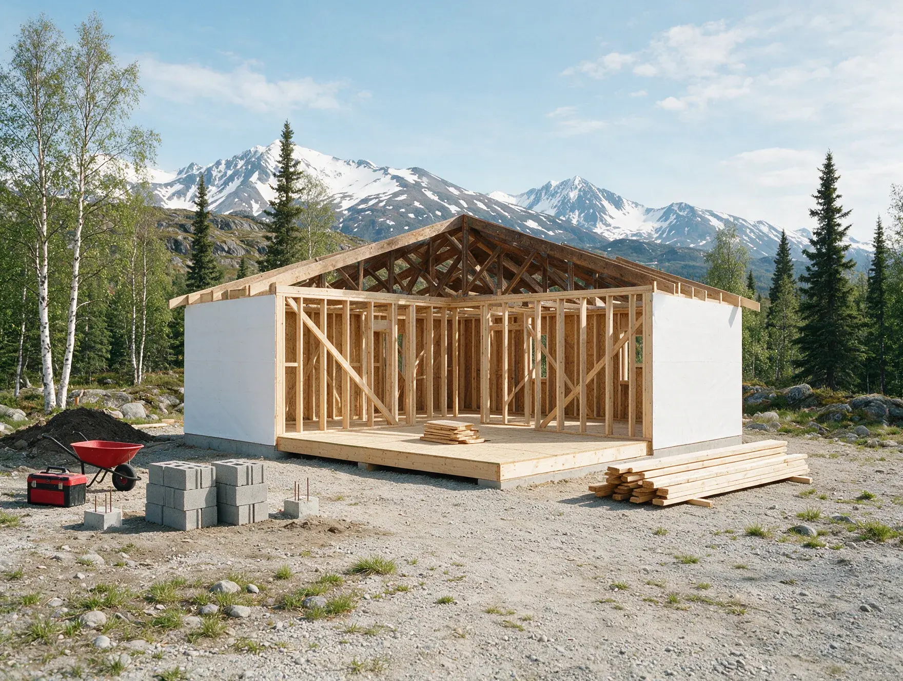 Illustrative framing of a residential home in Alaska