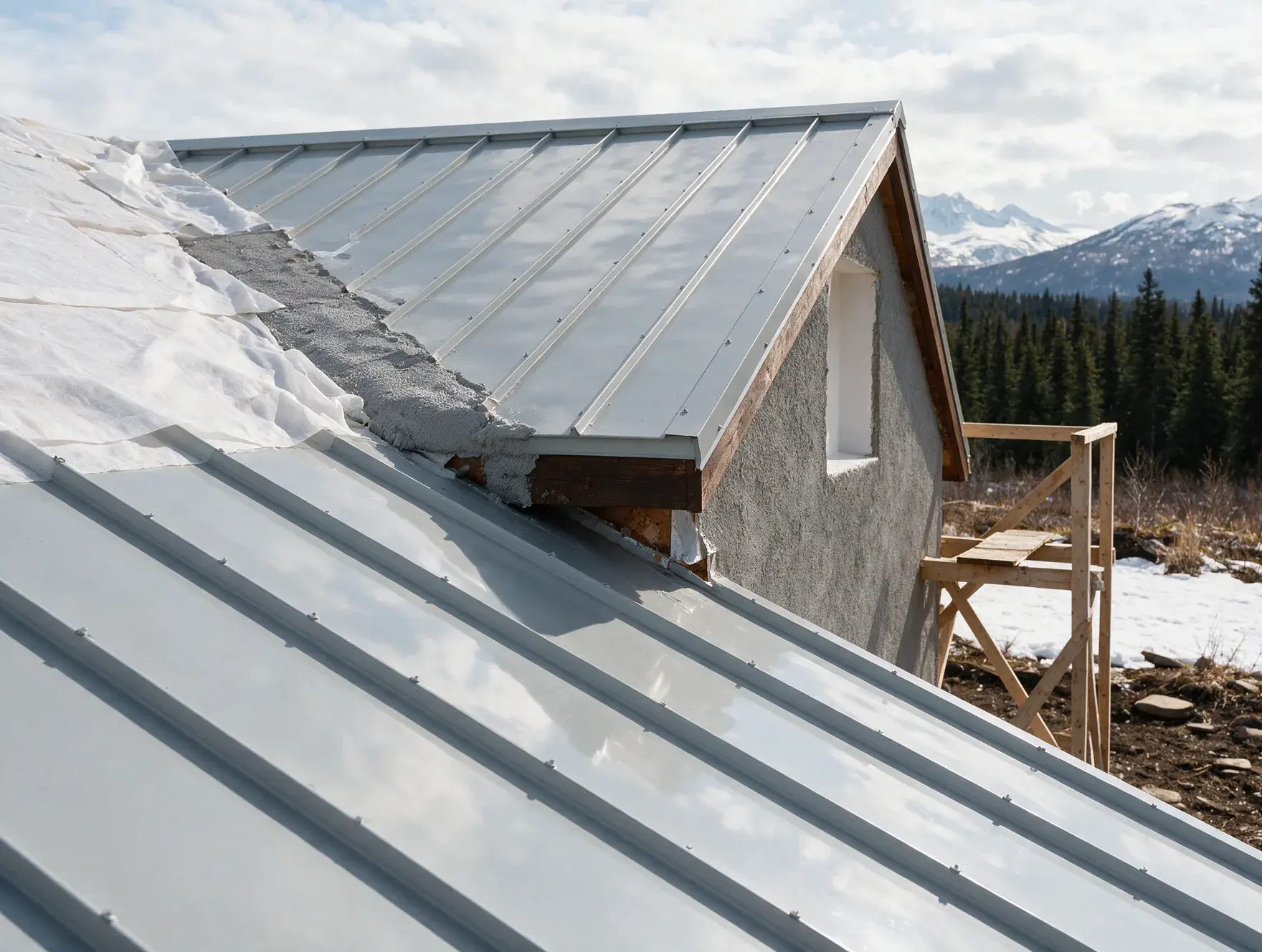 Illustrative standing seam residential roof detail